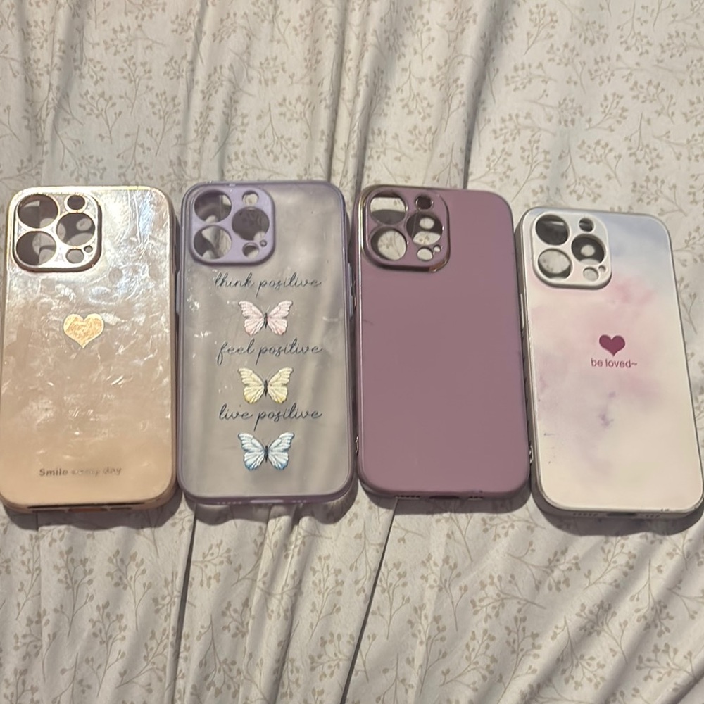 Purple and Cream Phone Case Set